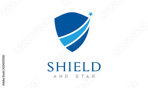 Shield star for Guard Safety Strong Secure Protect Insurance Logo design