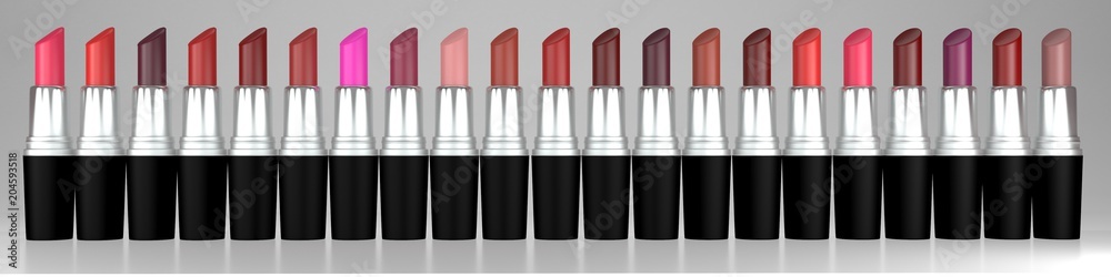 Obraz premium Set of fashionable lipsticks
