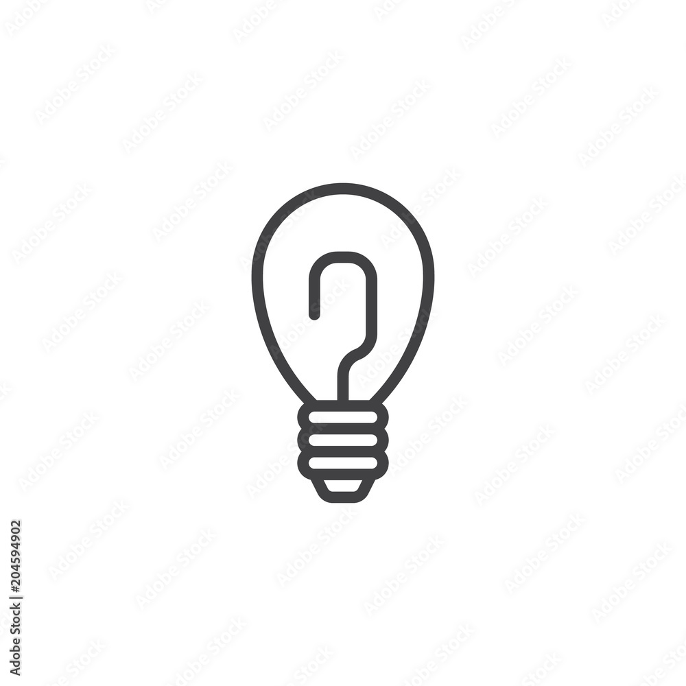 Light Bulb outline icon. linear style sign for mobile concept and web design. Idea lamp simple line vector icon. Symbol, logo illustration. Pixel perfect vector graphics Light Bulb outline icon. linear style sign for mobile concept and web design. Idea lamp simple line vector icon. Symbol, logo illustration. Pixel perfect vector graphics