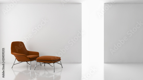 Fototapeta Naklejka Na Ścianę i Meble -  Modern bright interiors apartment with mockup poster frame 3D rendering