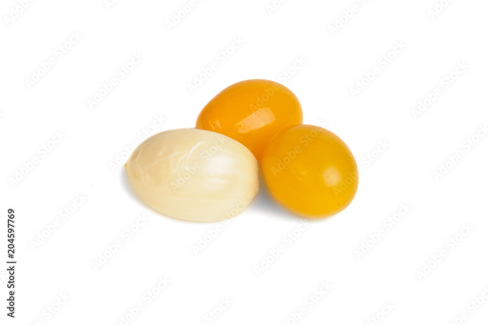 pickled tomatoes on white background pickled tomatoes on white background