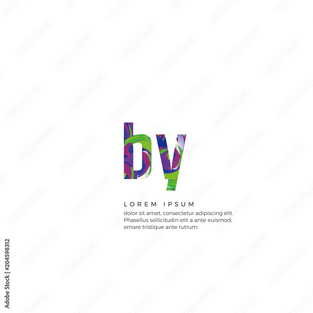 Fototapeta premium Initial BY Colorful Logo Design. Can be adapt to Corporate identity, logo, icon, symbol and brand identity.