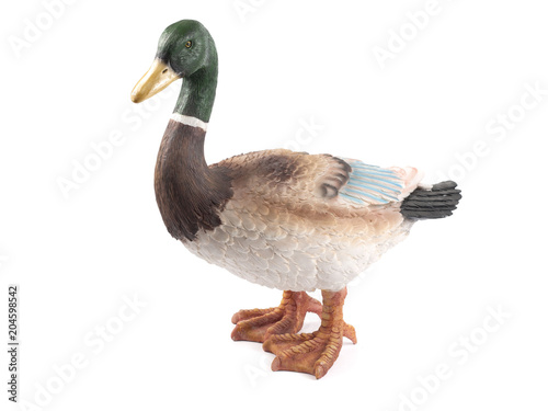 Duck statuette white background photo