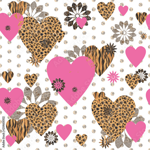 Seamless Valentine patterned texture
