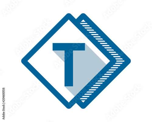 Fototapeta Naklejka Na Ścianę i Meble -  blue rhombus alphabet letter typography typeset logotype font image vector symbol logo icon