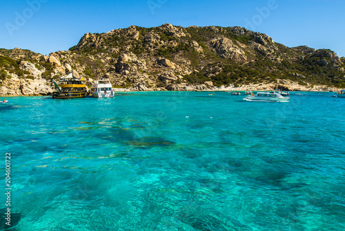 LA MADDALENA, SARDEGNA, Emerald sea, Vulcanic rocks and white sand beaches at La Maddalena, Spargi Island, Sardinia, Italy