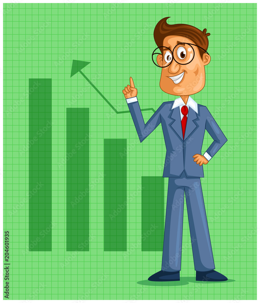 illustration of businessman character with background illustration of businessman character with background