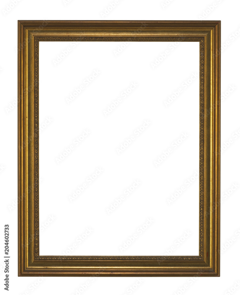 GOLD PICTURE FRAME ISOLATED ON WHITE BACKGROUND GOLD PICTURE FRAME ISOLATED ON WHITE BACKGROUND