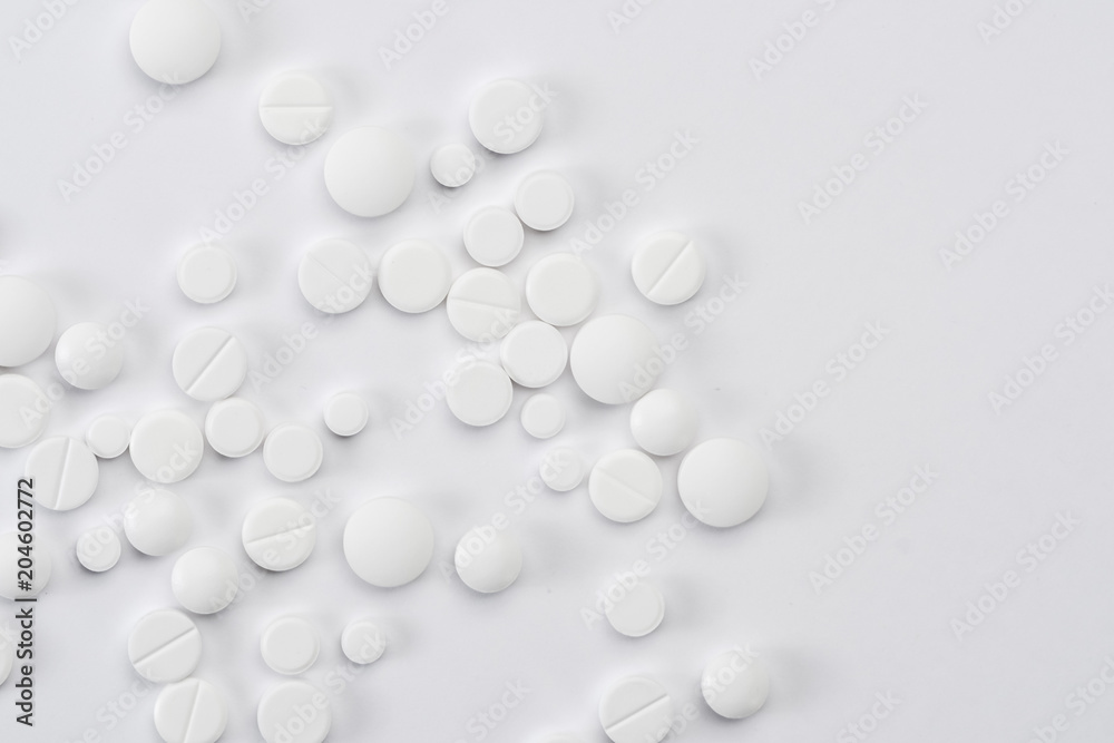 white pills and tablets capsule isolated on white background white pills and tablets capsule isolated on white background