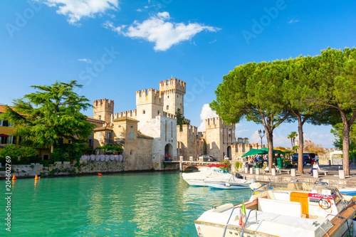 castle in Sirmione on Lake Garda, Italy photo