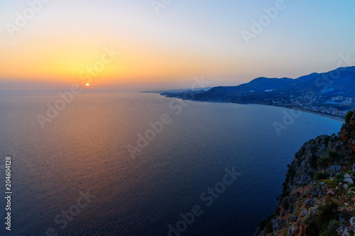 Sunset at the beach. Alanya. Turkey