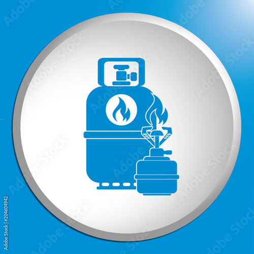 Camping stove with gas bottle icon