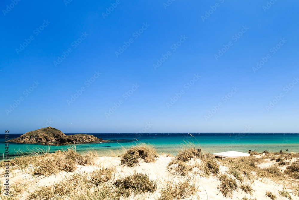 The beach of Chia su Giudeu, Sardinia