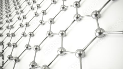 3D Rendering Graphene molecular grid