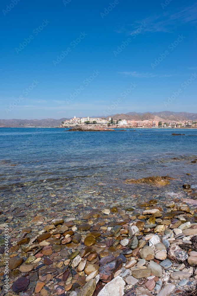 The sea in Calabardina under the blue sky, Murcia The sea in Calabardina under the blue sky, Murcia