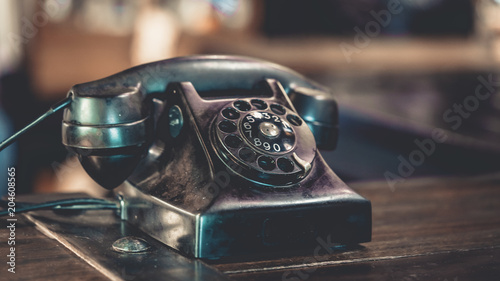 Bild auf Leinwand Vintage Black Telephone