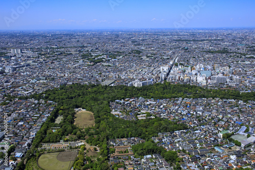 井の頭公園／吉祥寺上空、Aerial view
