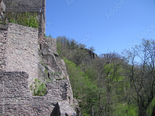 Mauern der Schlossruine Hohenbaden. photo