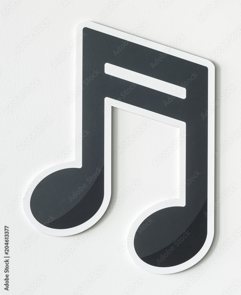 Musical note audio cut out icon Musical note audio cut out icon