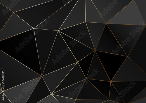 Gold polygonal texture. Vector cover design for wedding invintation, placards, banners, flyers, presentations and business cards