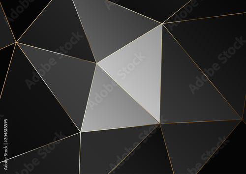 Gold polygonal texture. Vector cover design for wedding invintation, placards, banners, flyers, presentations and business cards