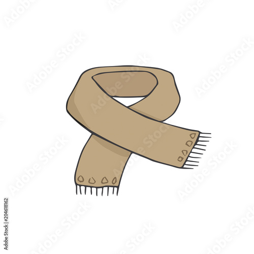 Grey scarf illustrationclip art color texture cloth element drawing simple similar on white background