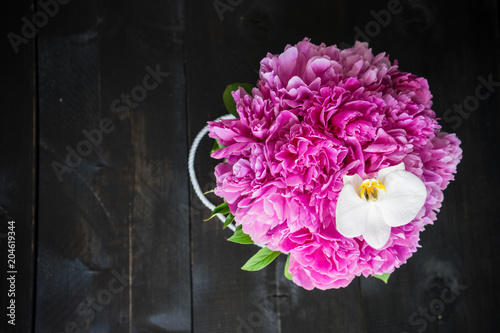 Summer flowers concept with peony