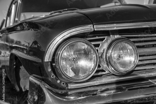 Old vintage car, close up