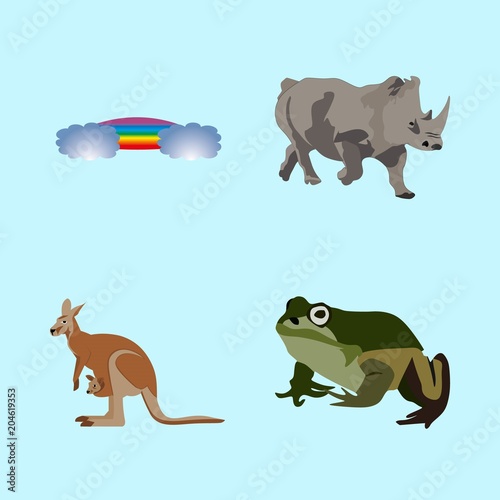icons about Animal with joey, paintings, vertebrate, zoological and decorative