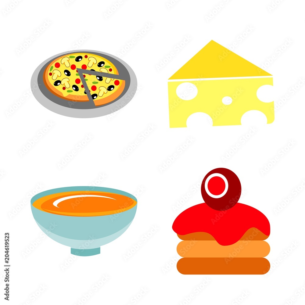 icons about Food with cheese, pizza, salami, pastry and bake icons about Food with cheese, pizza, salami, pastry and bake
