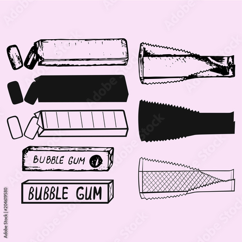 chewing gum bubble gum silhouette