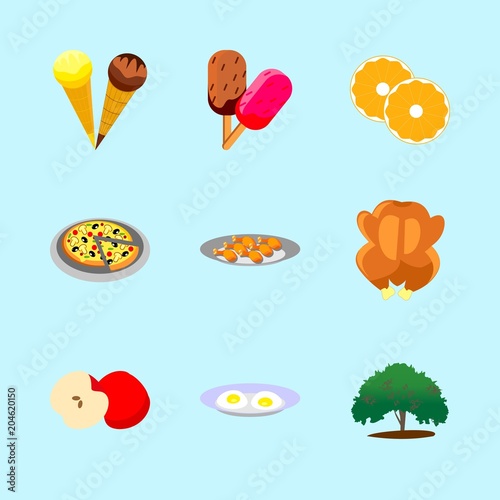 icons about Food with dinner, cook, ice cream, vitamin and fresh