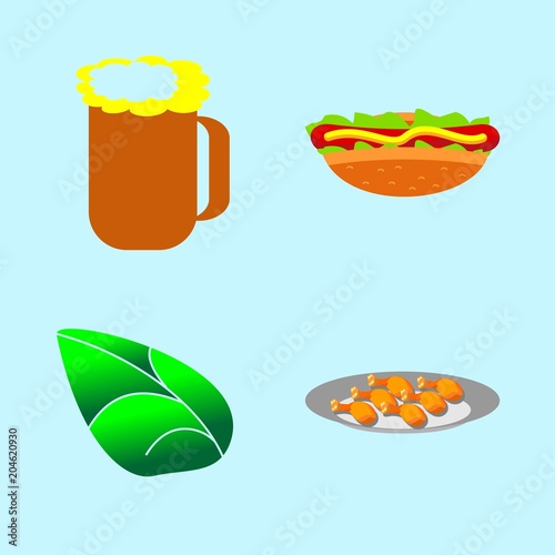 icons about Food with cooking, fast food, drink, decoration and eat