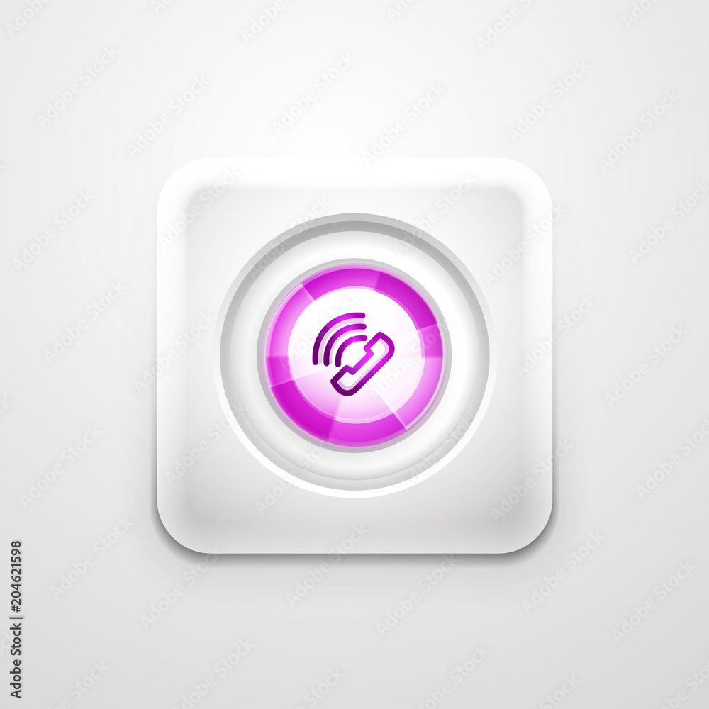 Phone button, call support idea, vector illustration Phone button, call support idea, vector illustration
