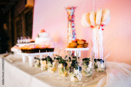 White cakes a buffet table © shunevich