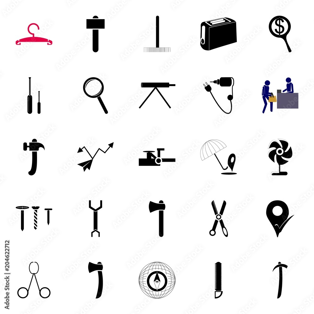 Fototapeta premium instruments and tools icons set