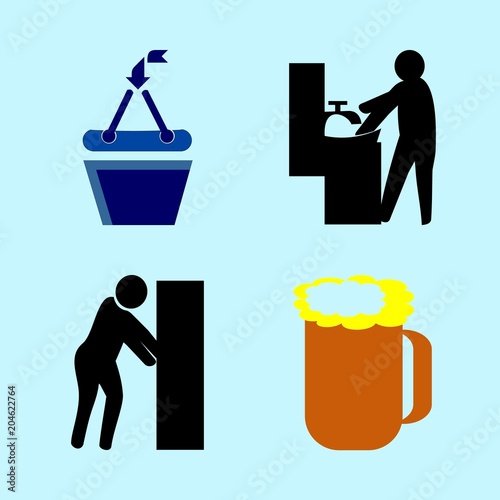 icons about Human with dirty, help, care, advice and welcome