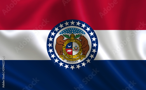 Flag of the state Missouri. A series of 