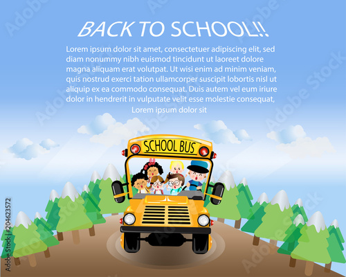Back to School , Wide space for text.Vector Illustration