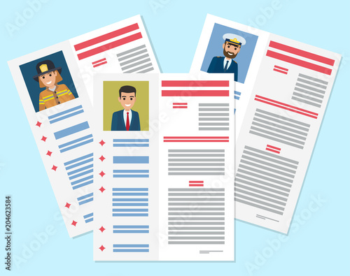 Career information leaflet flat vector concept