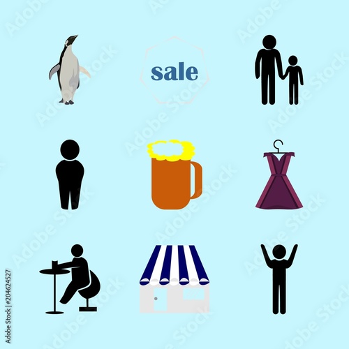 icons about Human with model, parent, silhouette, human and father