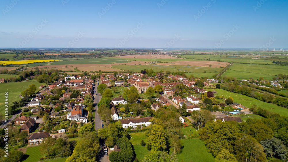 Vue aérienne du village de Winchelsea, dans le Sussex, Angleterre
