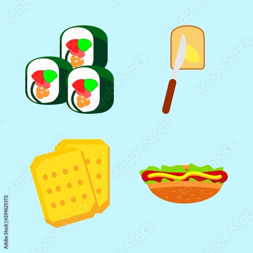 icons about Food with menu, seaweed, eat, fatty and andy