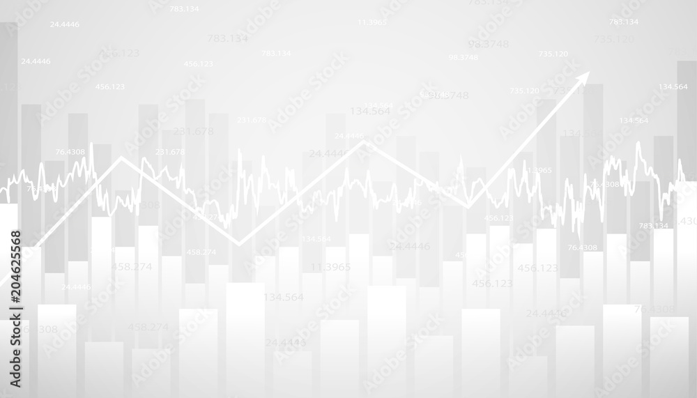 Economic graph with diagrams on the stock market. Abstract vector background for business and financial concepts and reports. - obrazy, fototapety, plakaty 