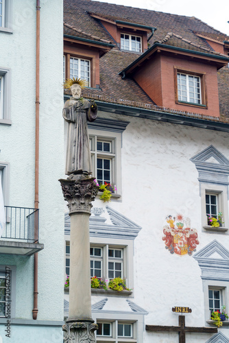 Barfusser Brunnen fountain in old city, Lucerne, Switzerland photo