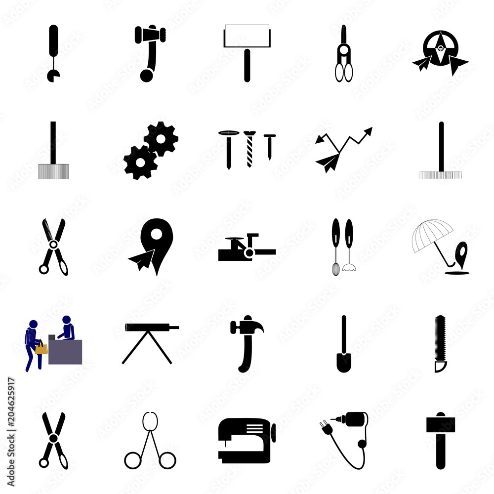 Obraz premium instruments and tools icons set