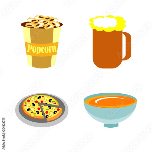 icons about Food with beer, pepperoni, diet, salami and lunch
