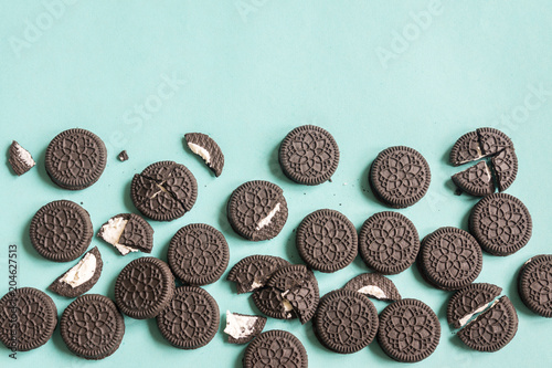 Oreo (chocolate and cream) cookies photo