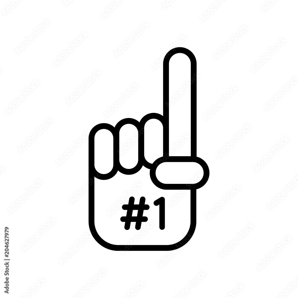 number 1 supporter icon. simple illustration outline style sport symbol. number 1 supporter icon. simple illustration outline style sport symbol.