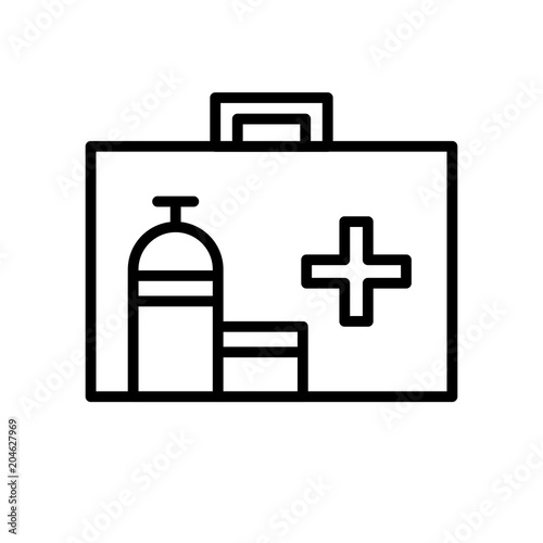 football healthcare box icon. medical team support. simple illustration outline style sport symbol.